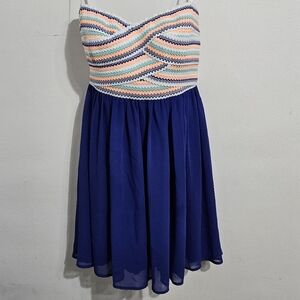 Y2K B. Darlin strapless dress. Fit and flare (Size 13/14)